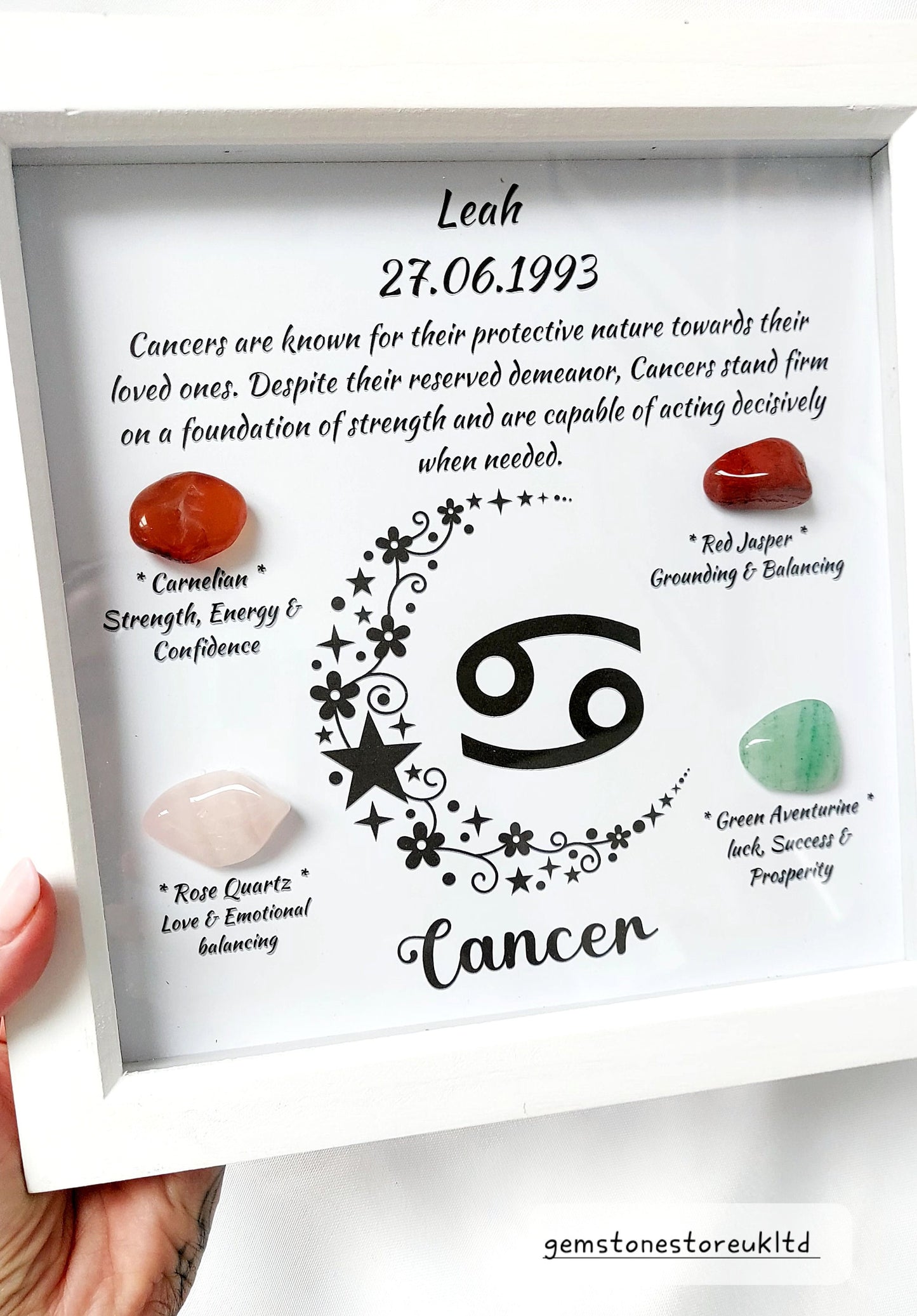 Personalised Handcrafted Cancer Zodiac Picture Frame, Personalized Astrology Decor, Mindfulness Gift for Spiritual Souls, UK Seller