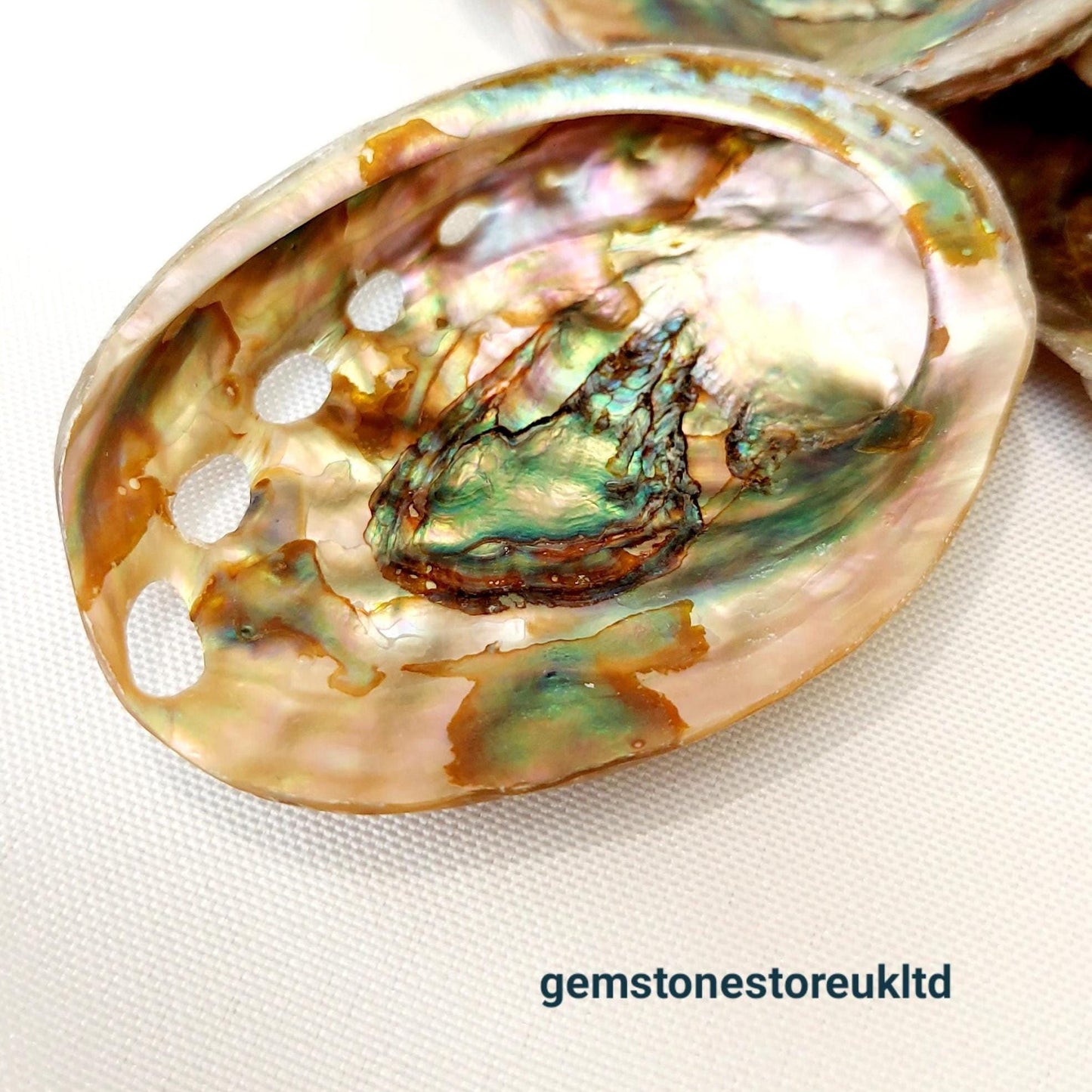 Natural polished abalone, Aqua Blue/Green, 60-75mm Small Smudge Shell, Smudge Bowl, Smudge Shell, Holds Smudge Sticks, Incense, UK Seller.