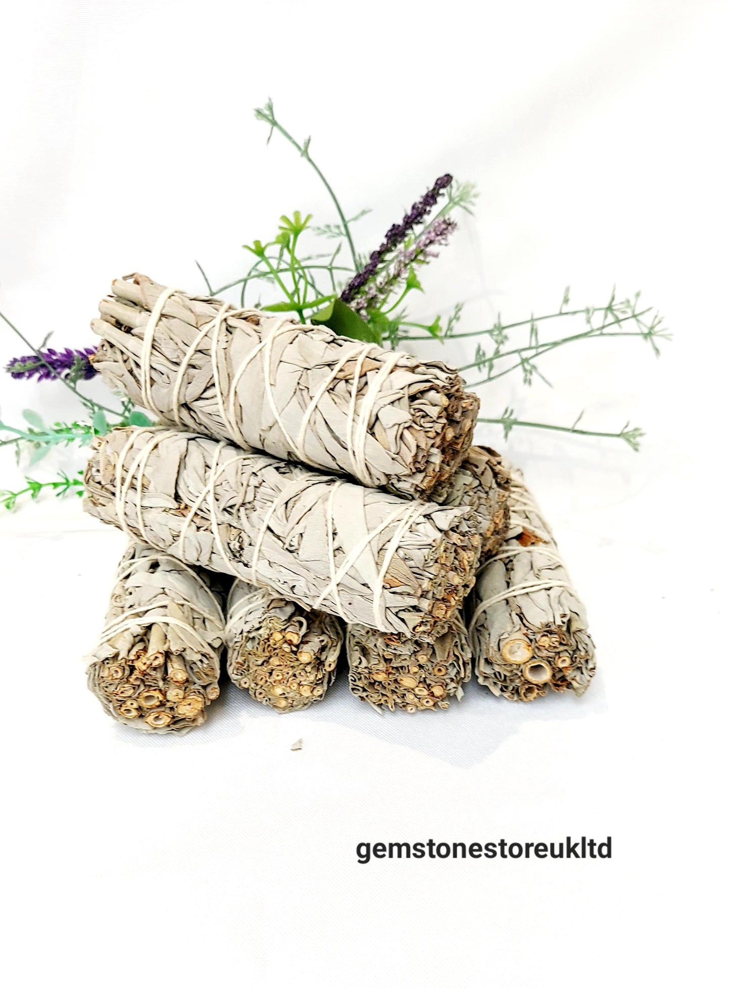 Ten 4" White Sage Smudge Stick, Wholesale Californian White Sage Smudge Sticks 4 Inch, Energy Clearing Spiritual Home Cleansing, UK Seller.