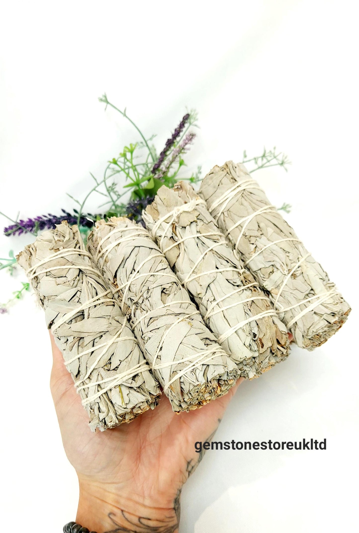 White Sage Smudge Stick – 4 Inch Californian Sage, Energy Cleansing & Home Clearing, Spiritual Smudge Sticks, Wholesale Bulk Sage, UK Seller