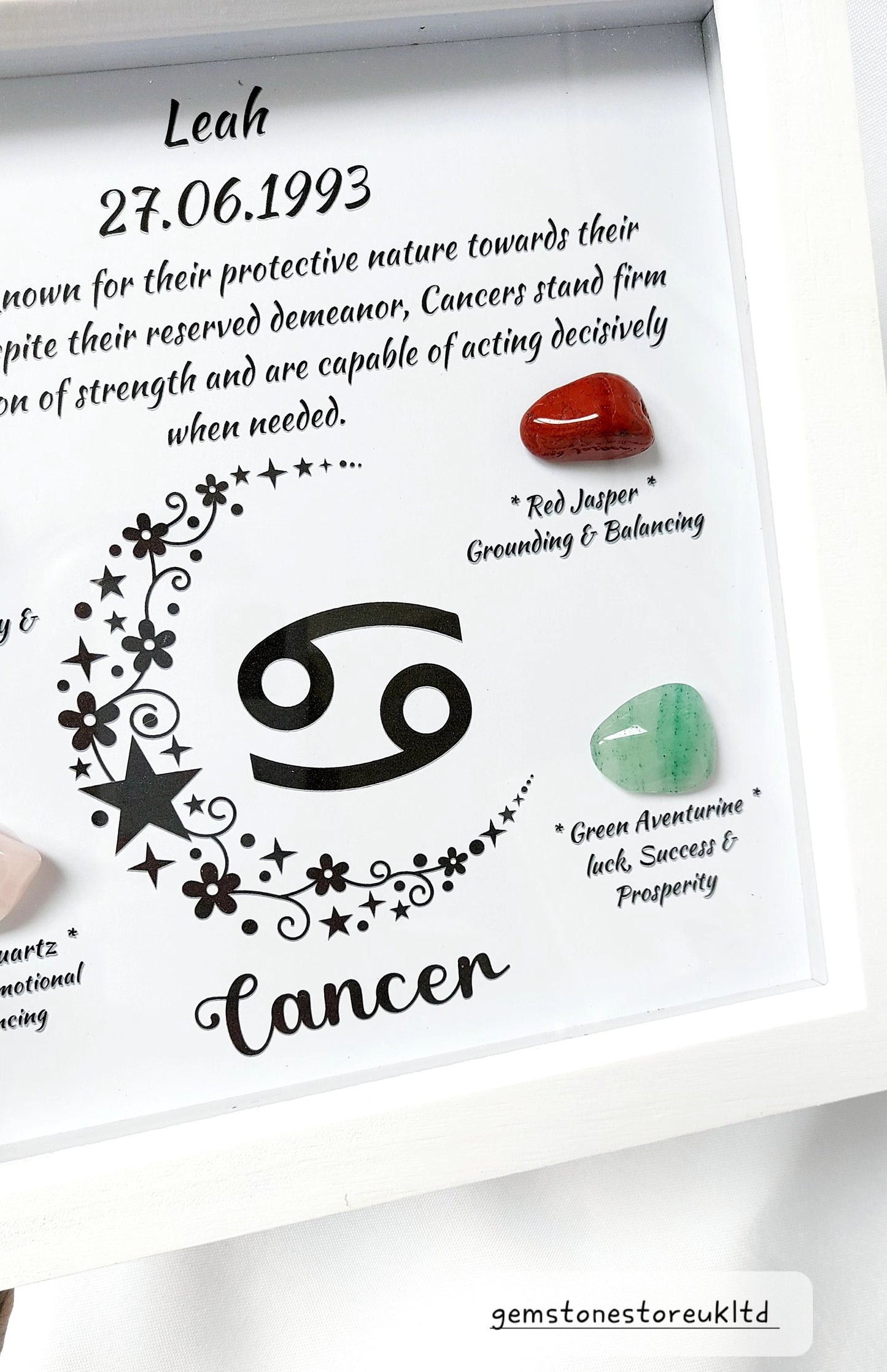 Personalised Handcrafted Cancer Zodiac Picture Frame, Personalized Astrology Decor, Mindfulness Gift for Spiritual Souls, UK Seller