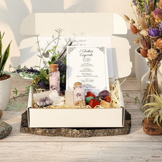 Bohemian chakra crystal display