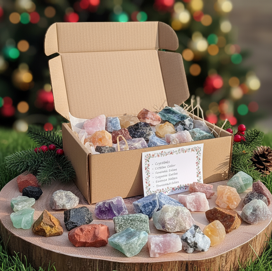 Crystals and Box with Decorations