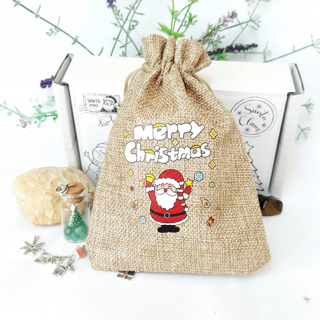 Personalised Kids Christmas Crystal Kit: Healing Crystals, Geode, Festive Charms7