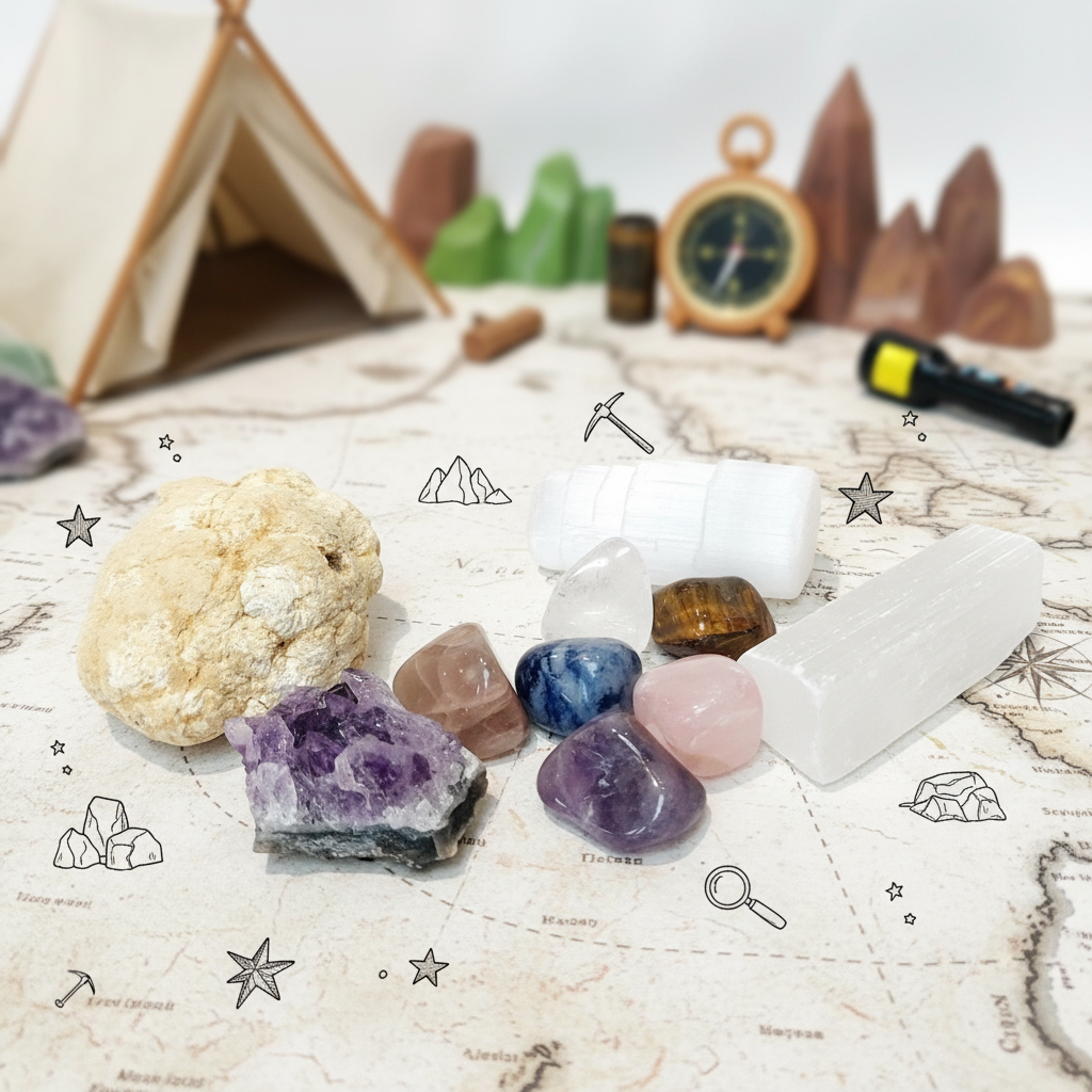 My 1st Crystal's Personalised Starter Box, Unique Gift for Young Explorers! Children's Birthday & Christmas Crystal Box, Kids Crystals Gift.