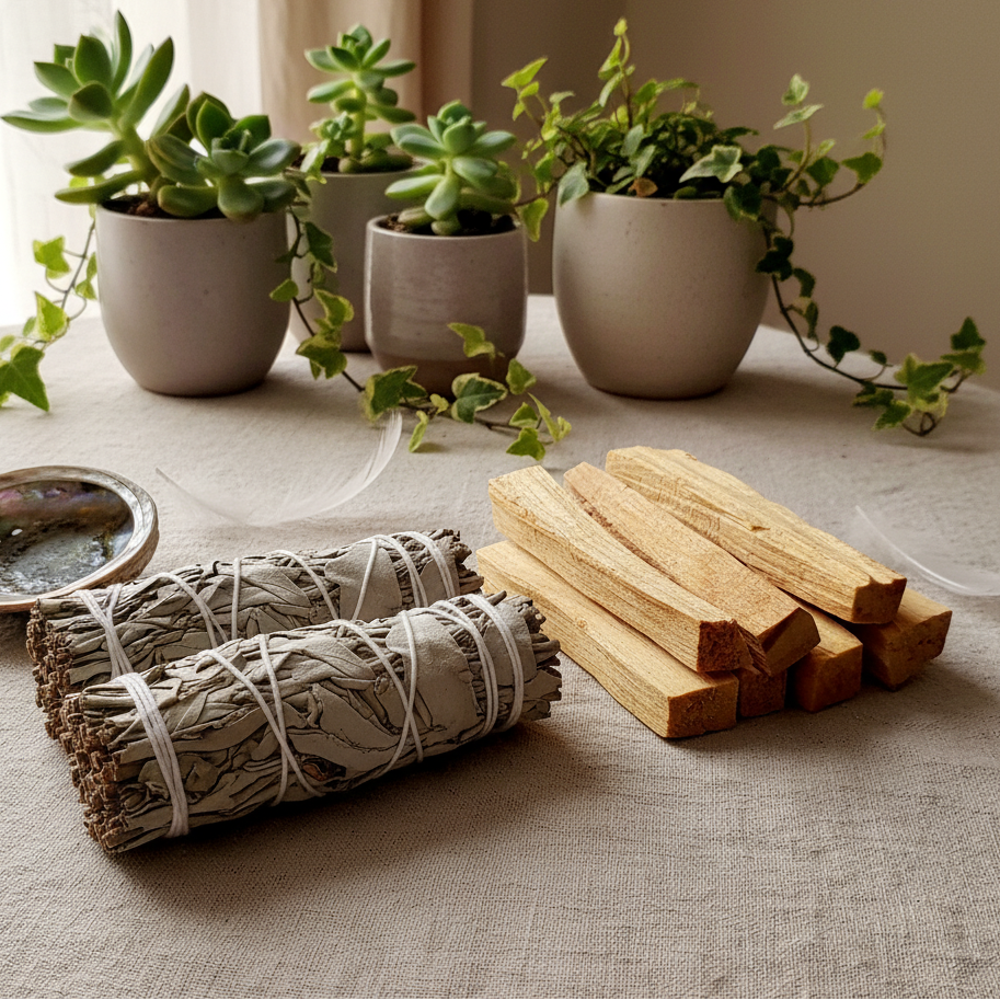 Linen Cloth with Succulents
