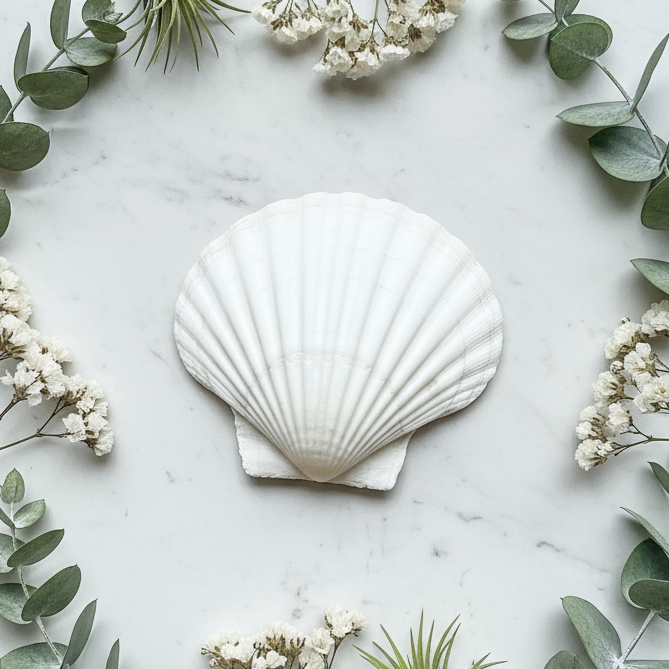 Minimalist marble flat lay
