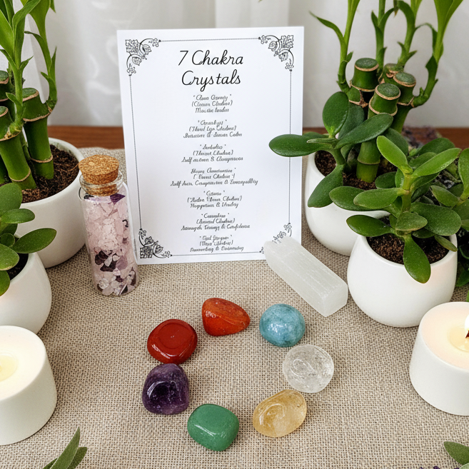 Zen chakra crystal scene
