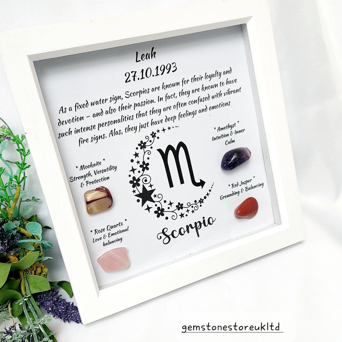 Personalised Handcrafted Scorpio Zodiac Picture Frame, Personalized Astrology Decor, Mindfulness Gift for Spiritual Souls, UK Seller