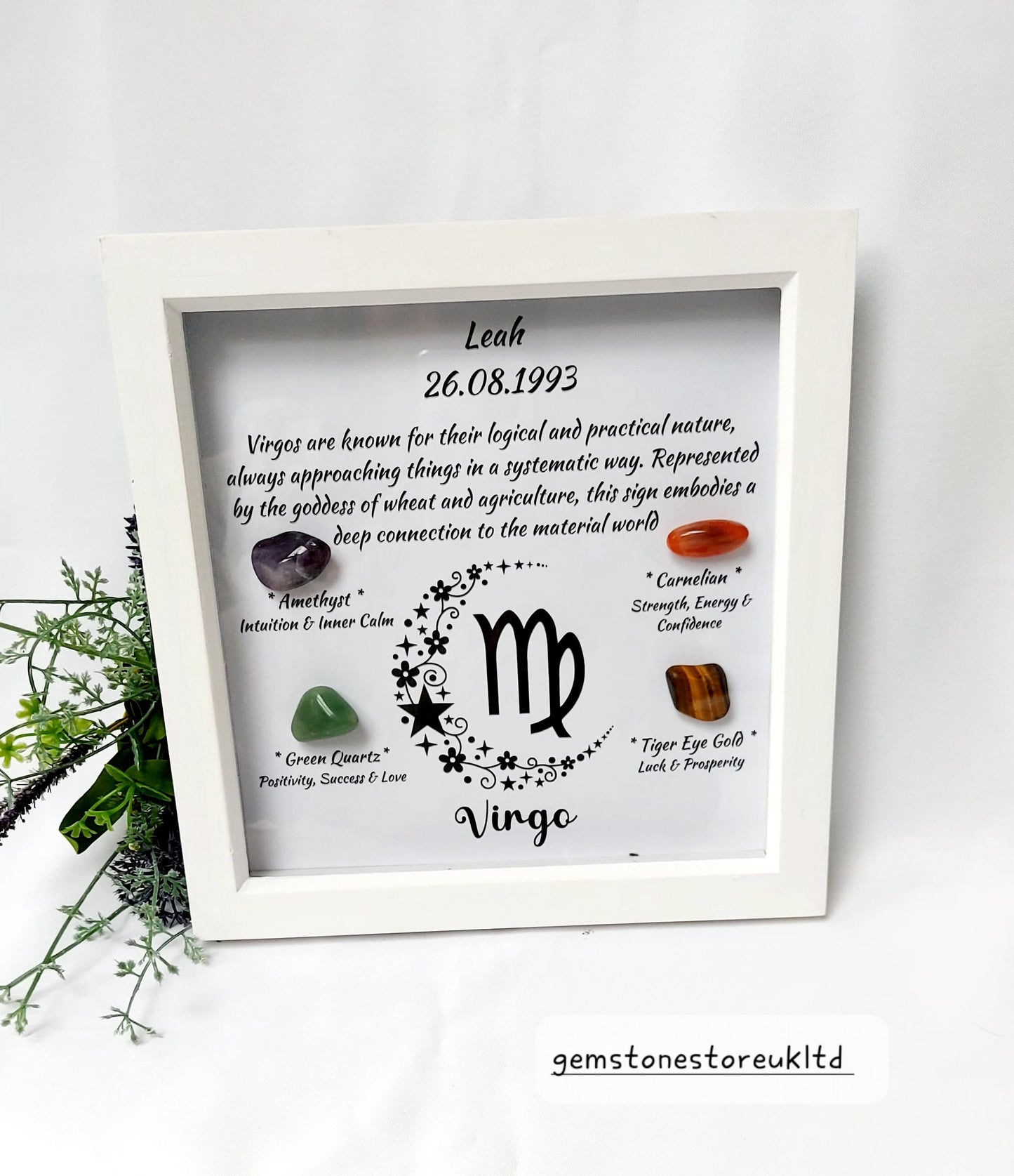 Personalised Handcrafted Virgo Zodiac Picture Frame, Personalized Astrology Decor, Mindfulness Gift for Spiritual Souls, UK Seller