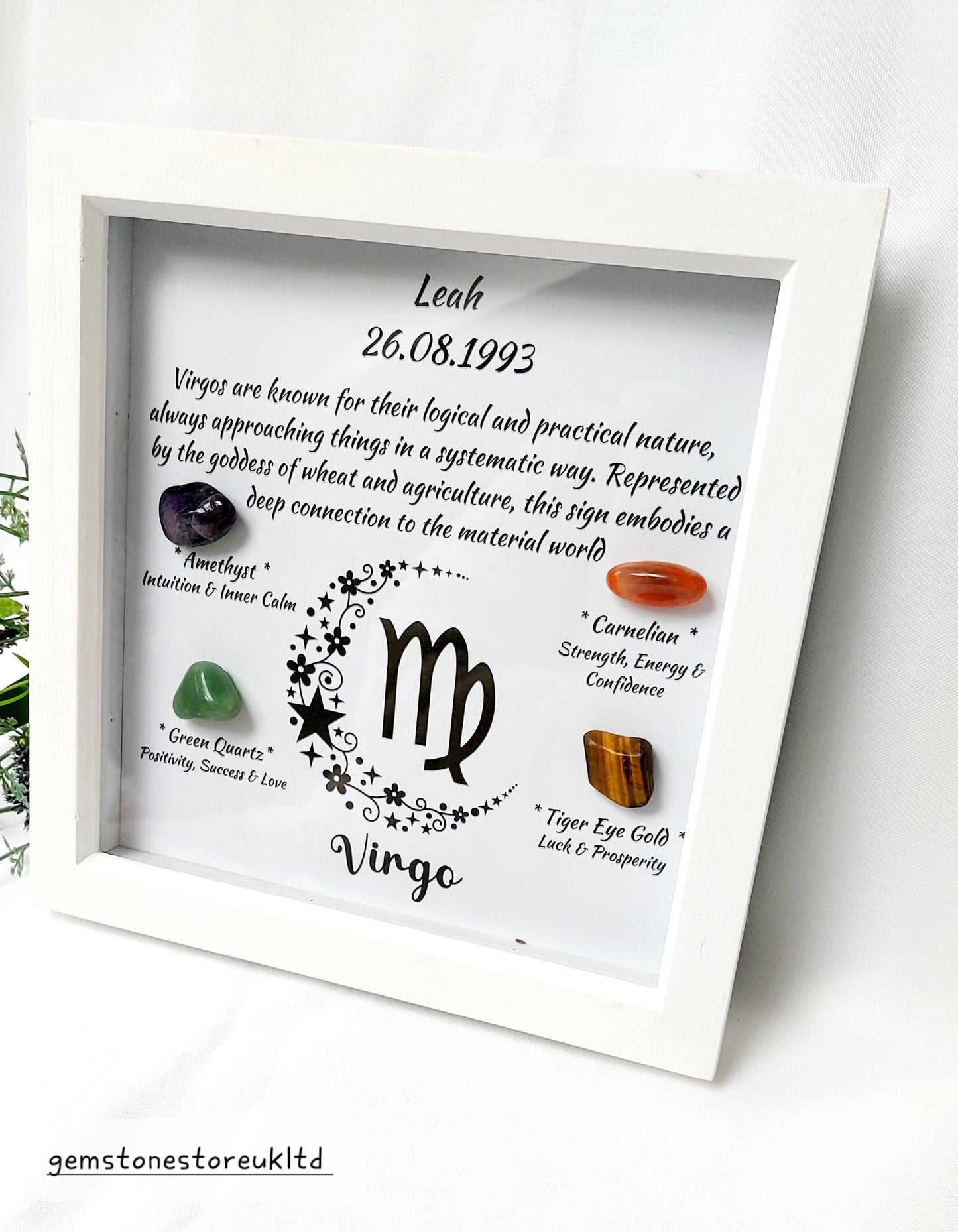 Personalised Handcrafted Virgo Zodiac Picture Frame, Personalized Astrology Decor, Mindfulness Gift for Spiritual Souls, UK Seller
