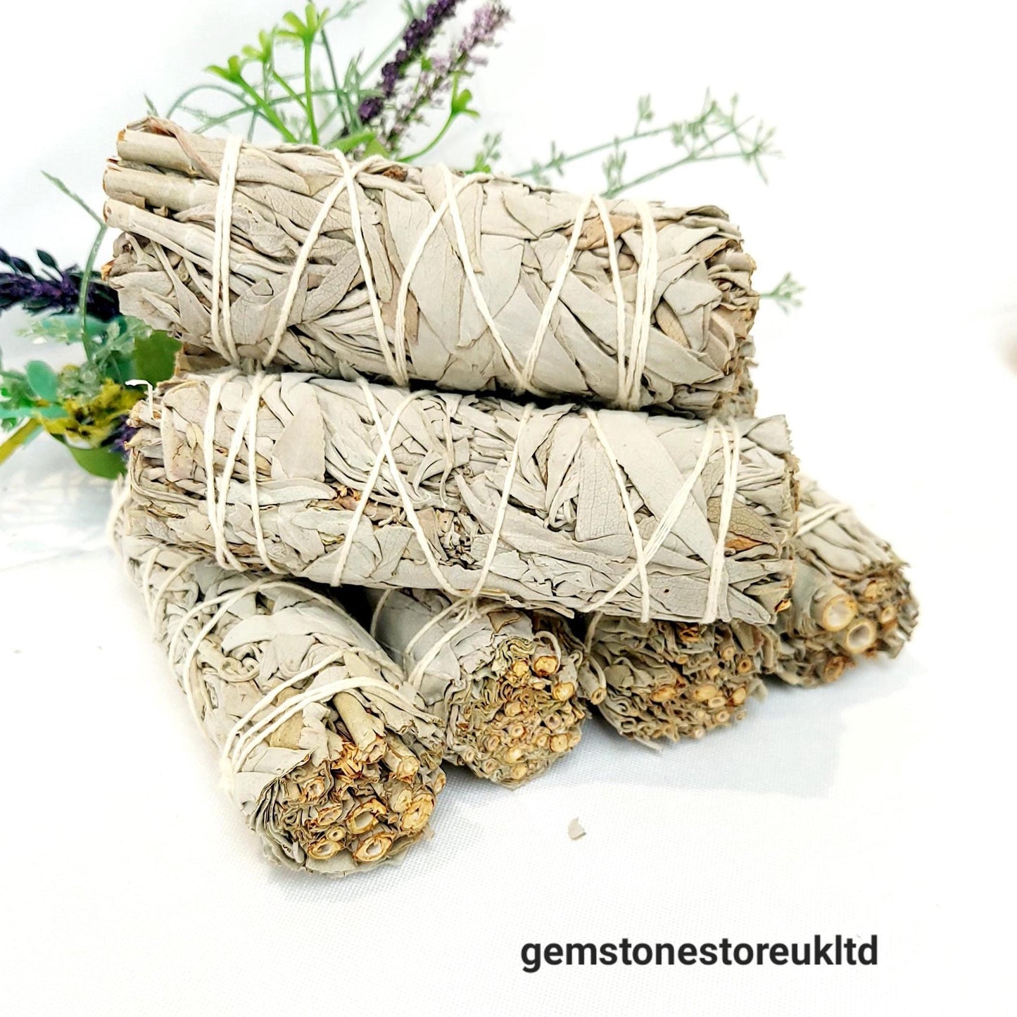 Ten 4" White Sage Smudge Stick, Wholesale Californian White Sage Smudge Sticks 4 Inch, Energy Clearing Spiritual Home Cleansing, UK Seller.