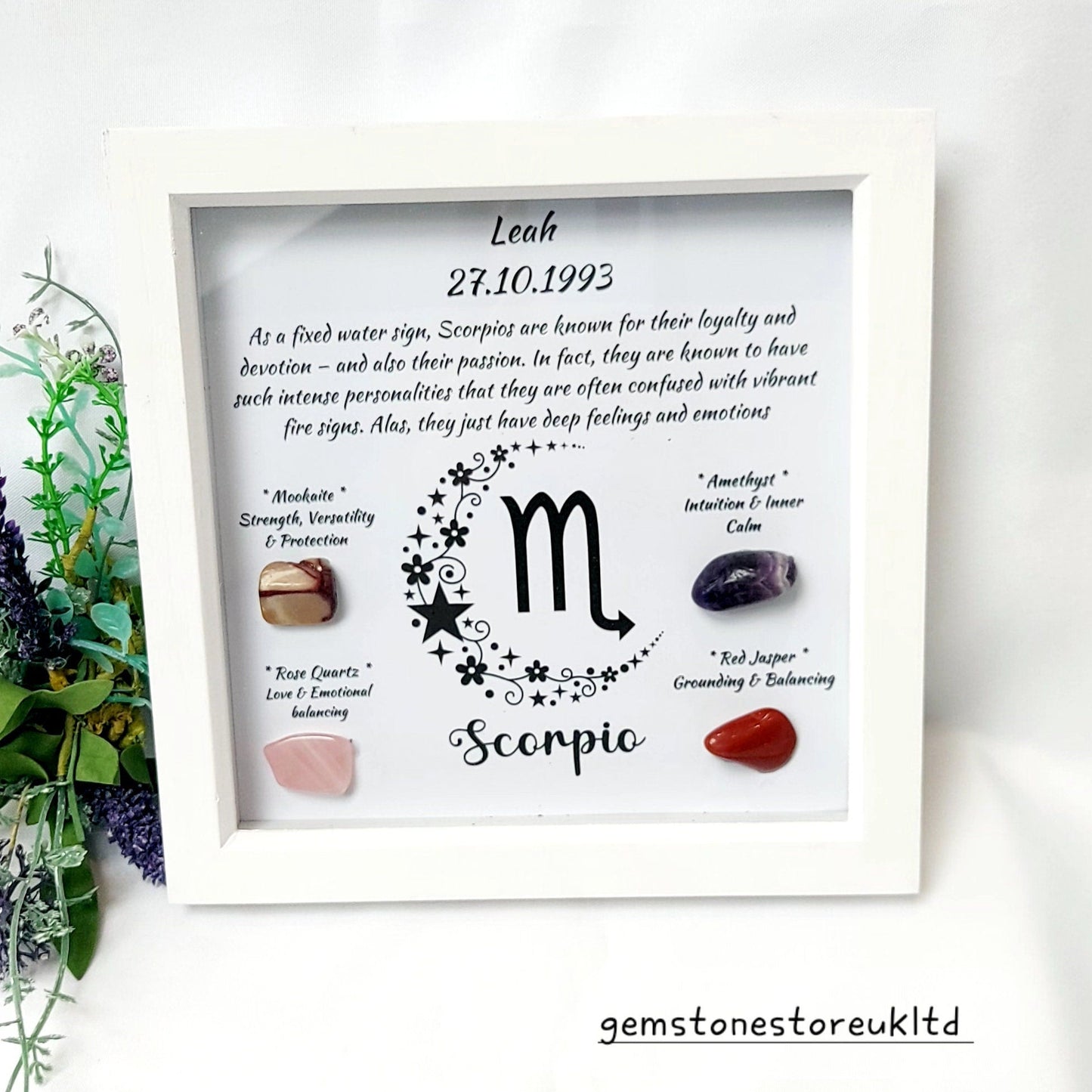 Personalised Handcrafted Scorpio Zodiac Picture Frame, Personalized Astrology Decor, Mindfulness Gift for Spiritual Souls, UK Seller