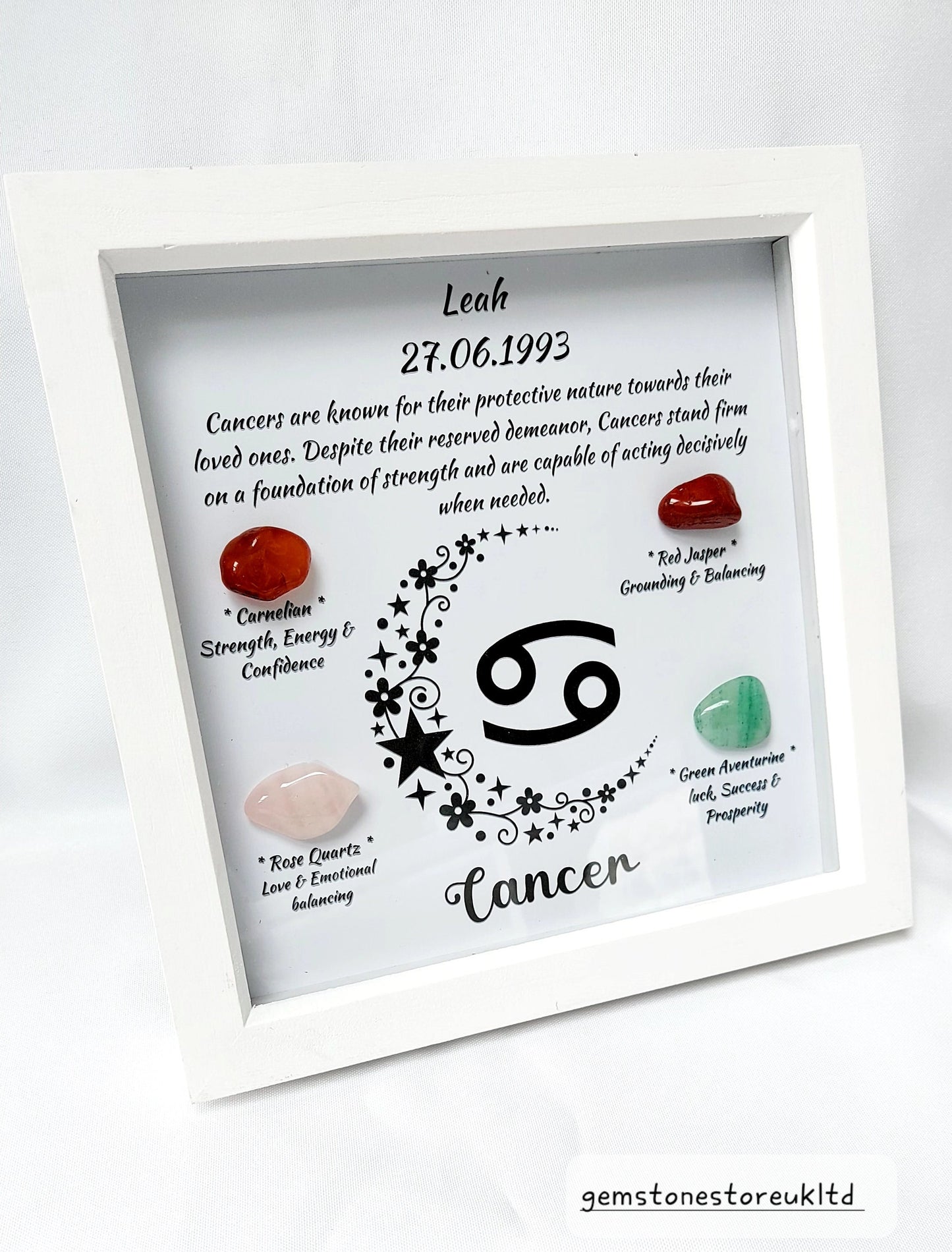 Personalised Handcrafted Cancer Zodiac Picture Frame, Personalized Astrology Decor, Mindfulness Gift for Spiritual Souls, UK Seller