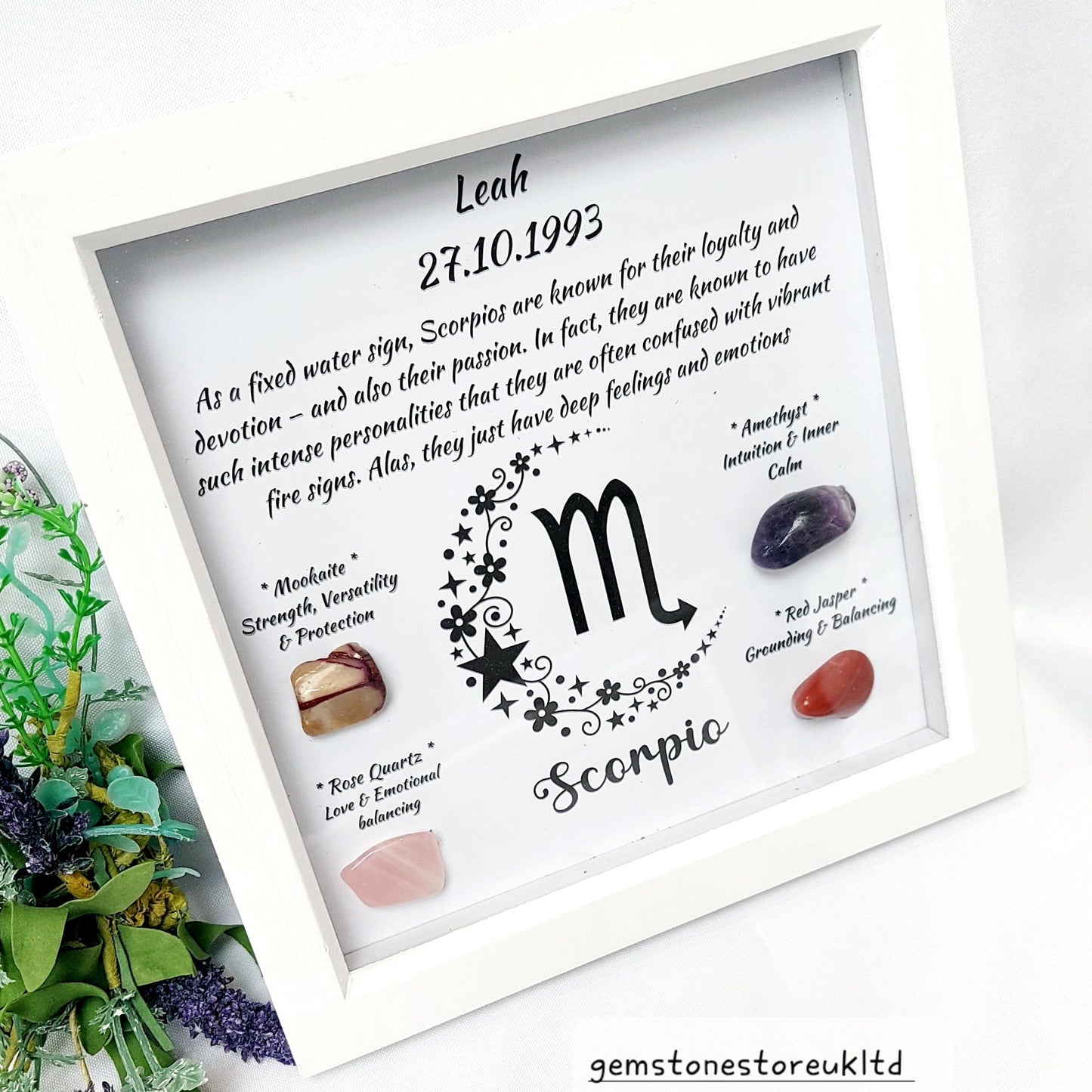 Personalised Handcrafted Scorpio Zodiac Picture Frame, Personalized Astrology Decor, Mindfulness Gift for Spiritual Souls, UK Seller