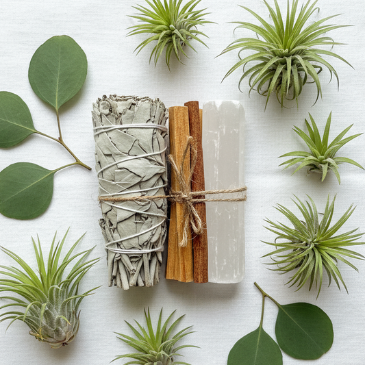 Minimalist linen flat lay