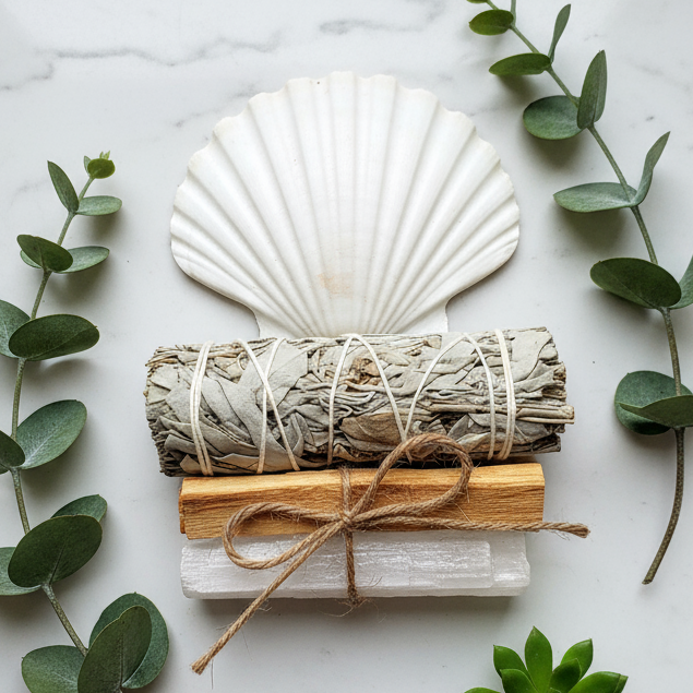 Minimalist marble flat lay